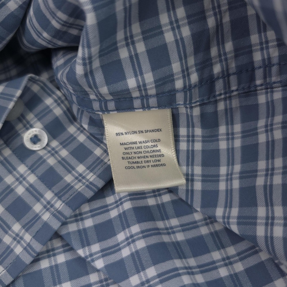 Onward Reserve Shirt Mens XL Blue Plaid Tailored Fit Performance Button Down - Picture 8 of 15